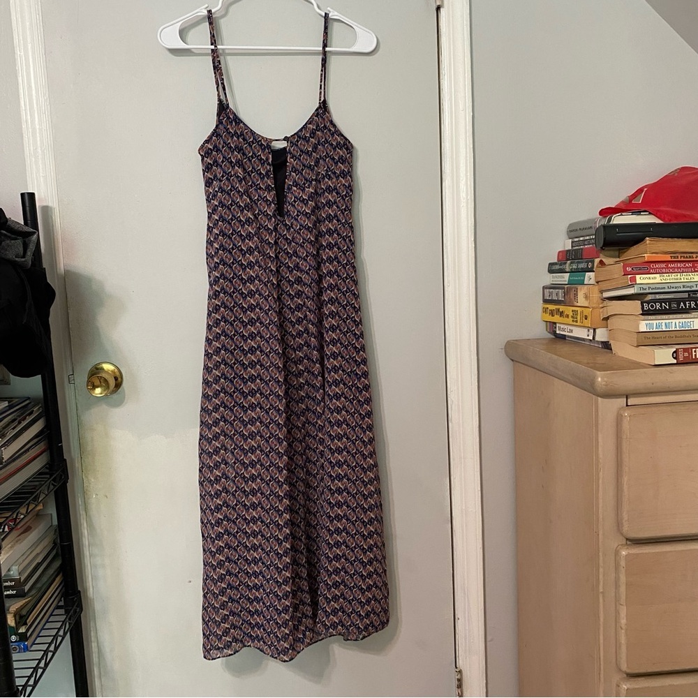 Zara Geometric Print Chiffon Maxi Dress ~ Size XS - Picture 4 of 16